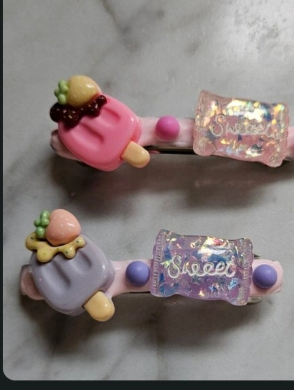 Ice Cream Themed Hair Clip Barrettes